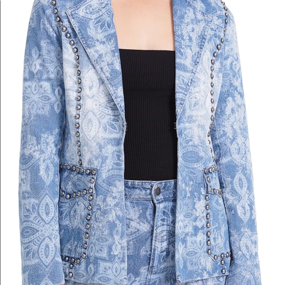 AFRM Liv Studded Denim Blazer